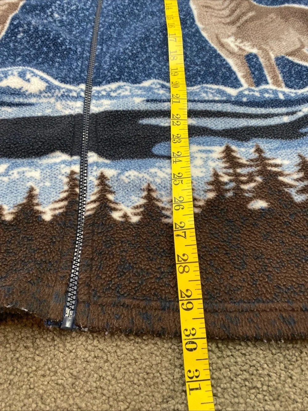 Y2K Wolf Moon Fleece Cozy Gorpcore Animal Forest Allover Native Zipper Jacket 2X